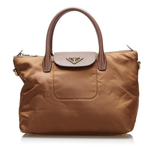 Prada Saffiano-Trimmed Tessuto Tote - Rovelle Bags