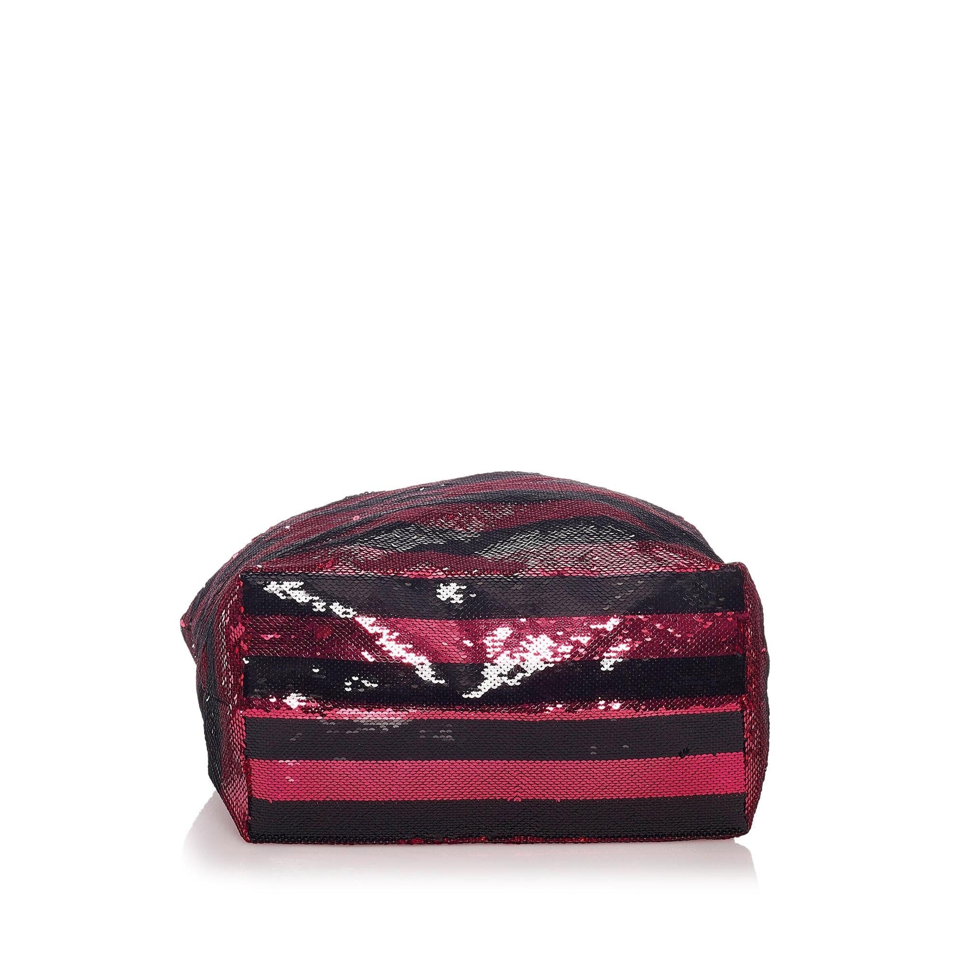 Prada Sequin Striped Tote Handbag - Rovelle Bags