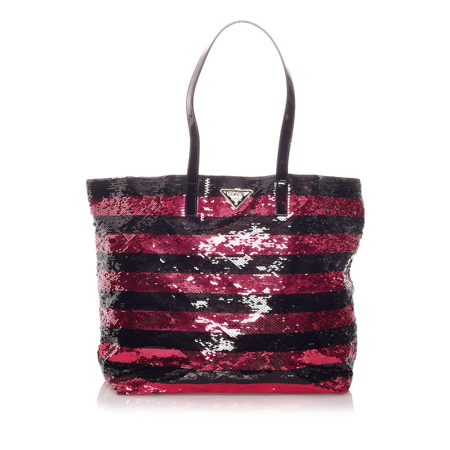 Prada Sequin Striped Tote Handbag - Rovelle Bags