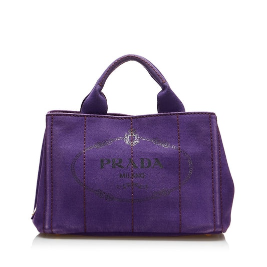 Prada Small Canapa Logo Satchel - Rovelle Bags