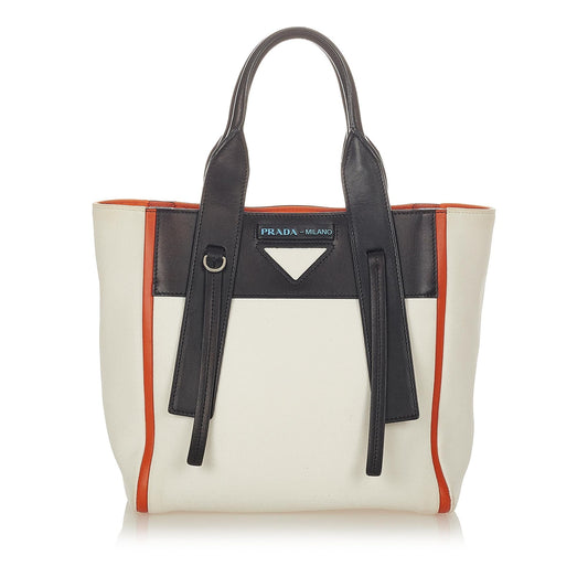 Prada Small Ouverture Canvas Satchel - Rovelle Bags