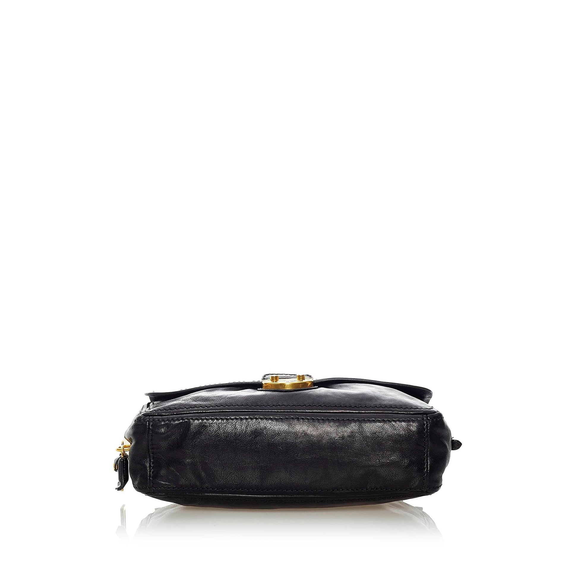 Prada Sound Lock Leather Chain Shoulder Bag - Rovelle Bags