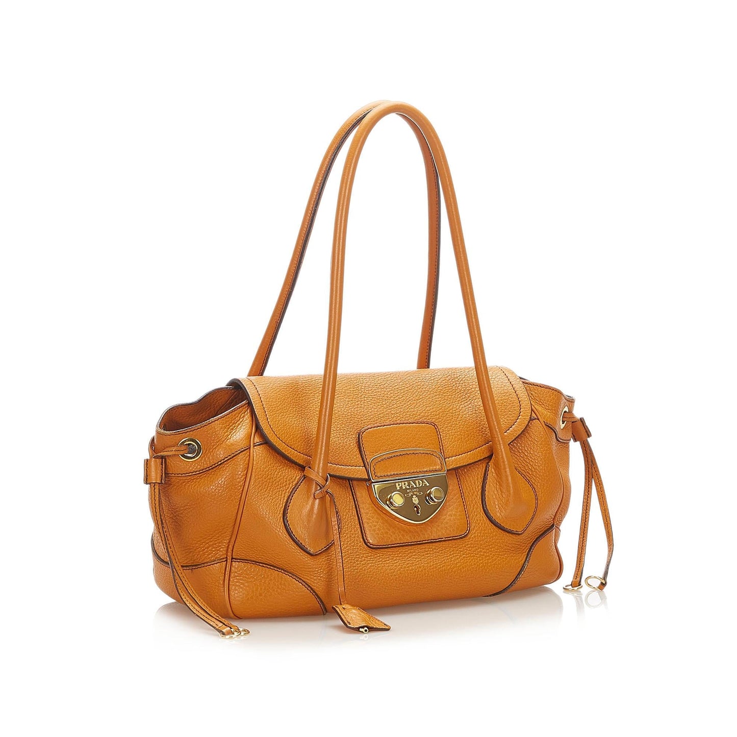 Prada Sound Lock Leather Handbag - Rovelle Bags