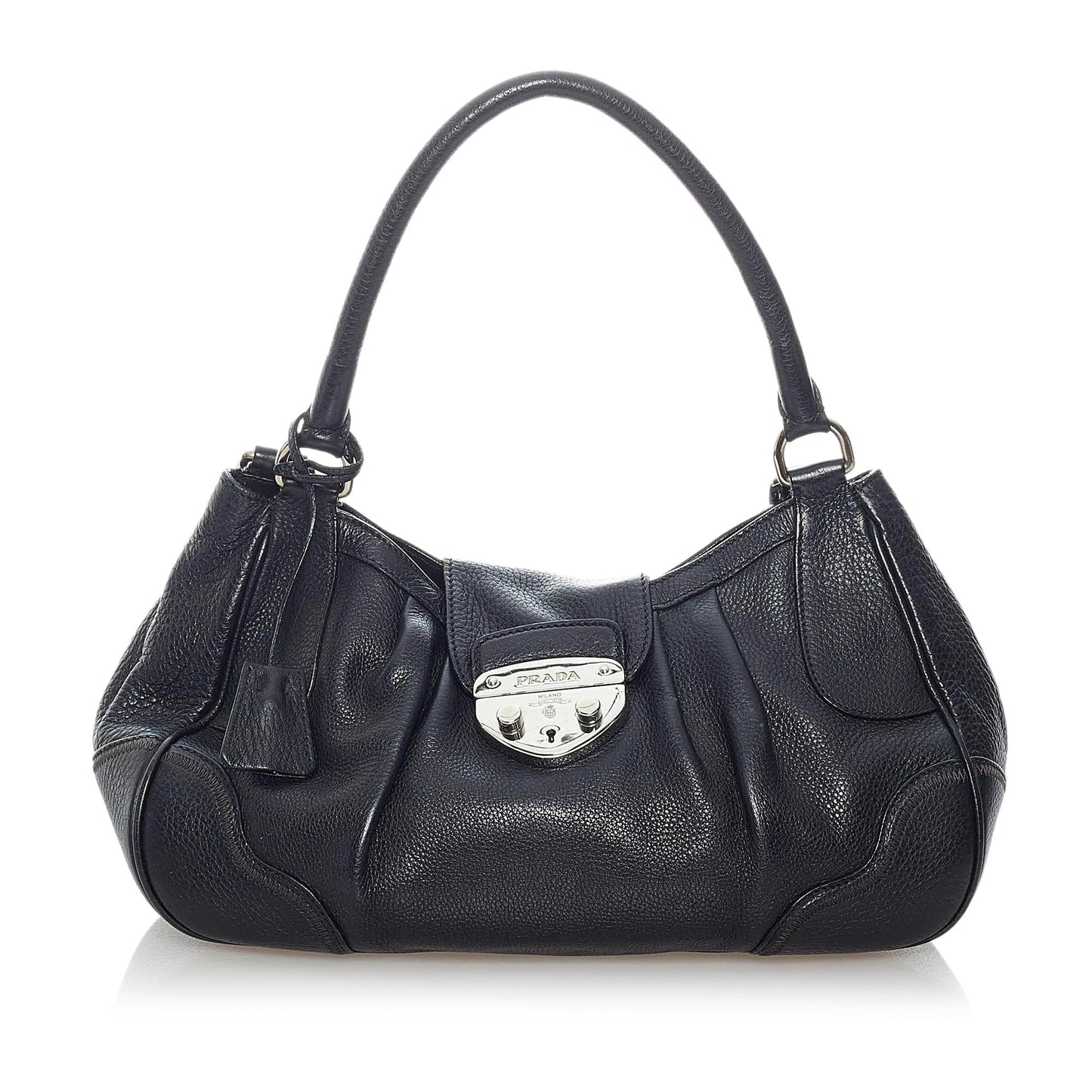 Prada Sound Lock Leather Shoulder Bag Style 3 - Rovelle Bags