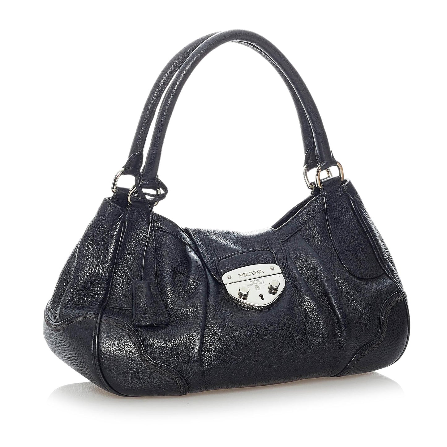 Prada Sound Lock Leather Shoulder Bag Style 3 - Rovelle Bags