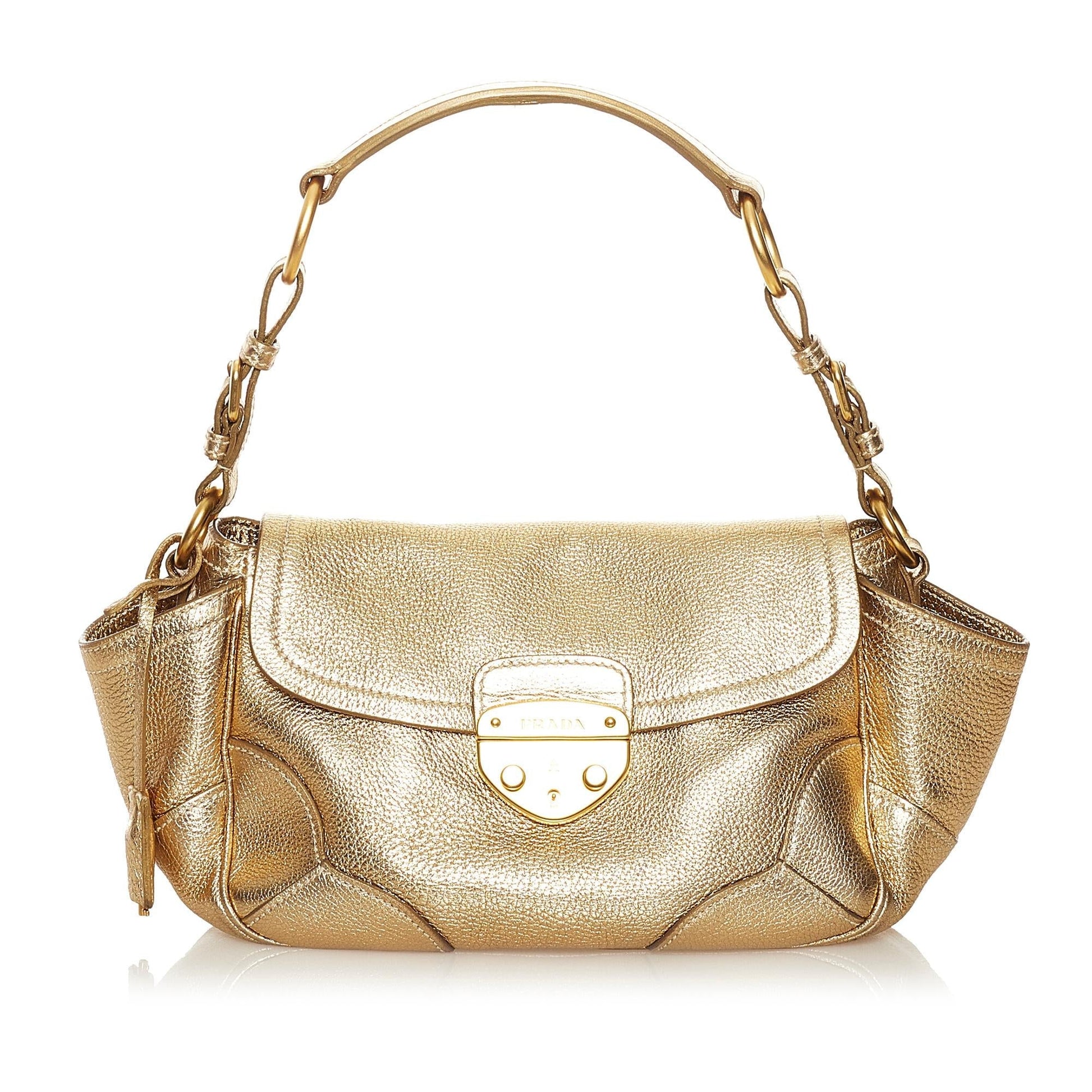 Prada Sound Lock Leather Shoulder Bag - Rovelle Bags