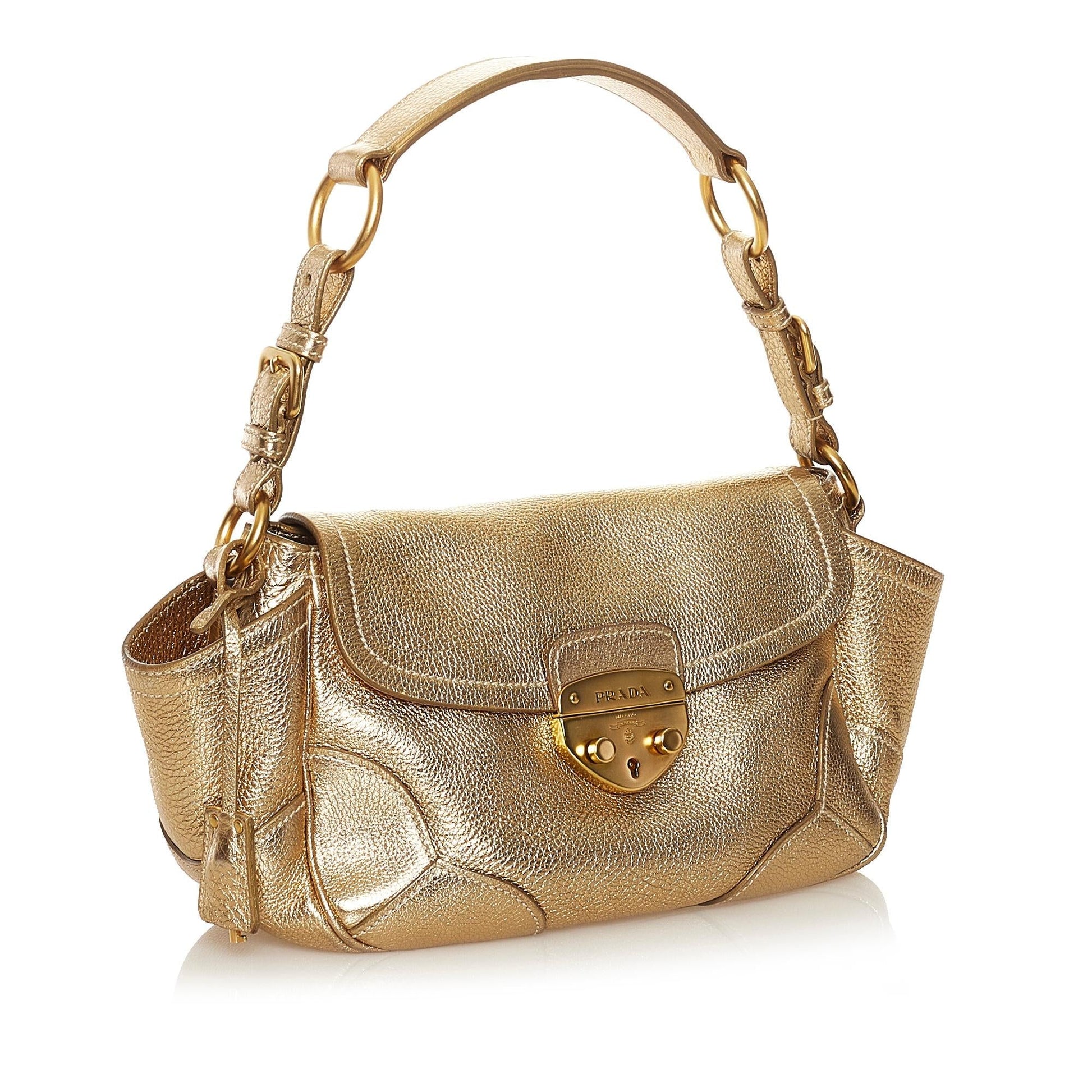 Prada Sound Lock Leather Shoulder Bag - Rovelle Bags