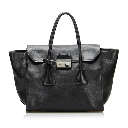 Prada Sound Lock Satchel - Rovelle Bags