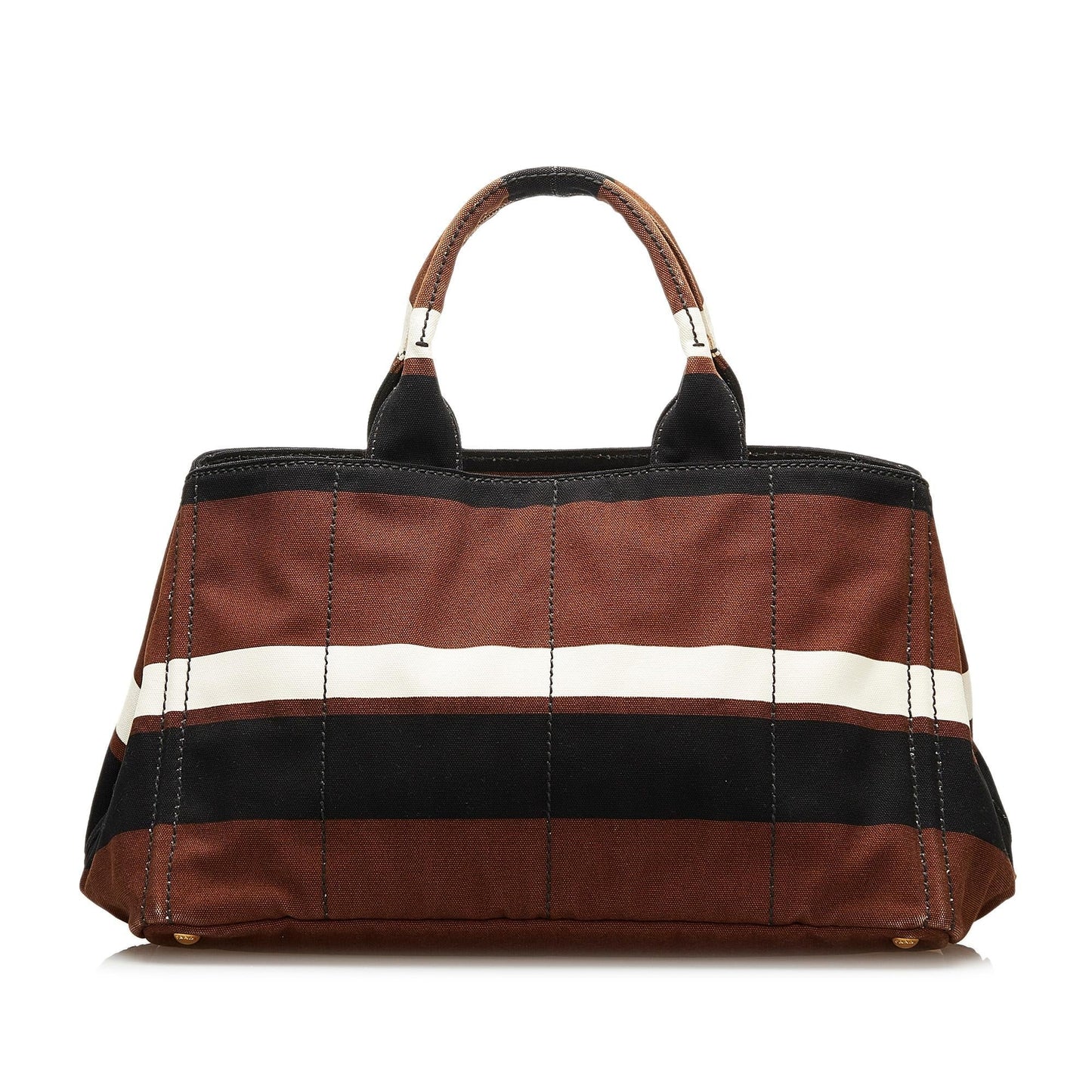Prada Striped Canapa Handbag - Rovelle Bags