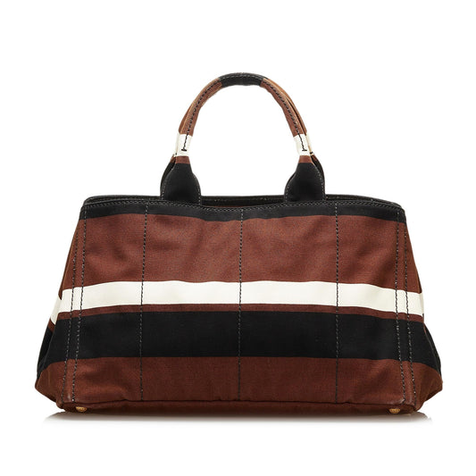 Prada Striped Canapa Handbag - Rovelle Bags