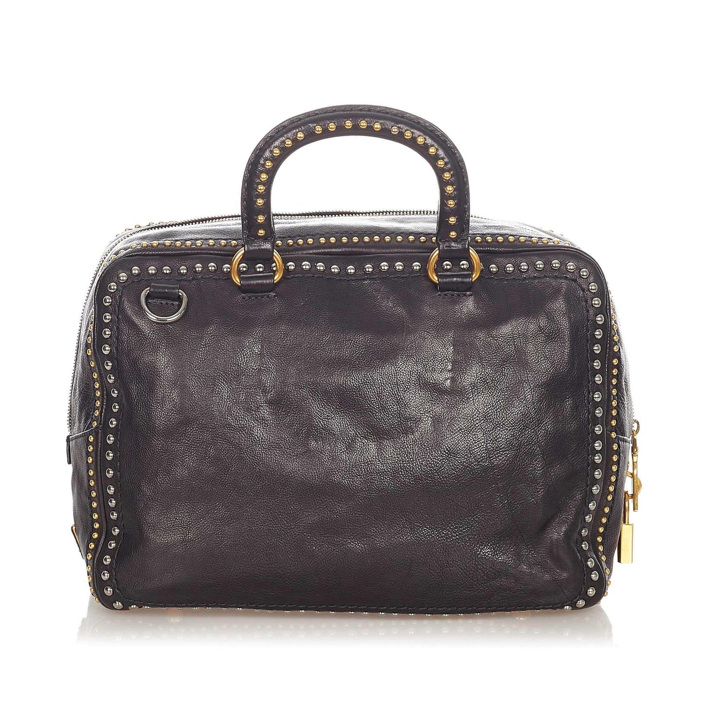 Prada Studded Leather Satchel - Rovelle Bags