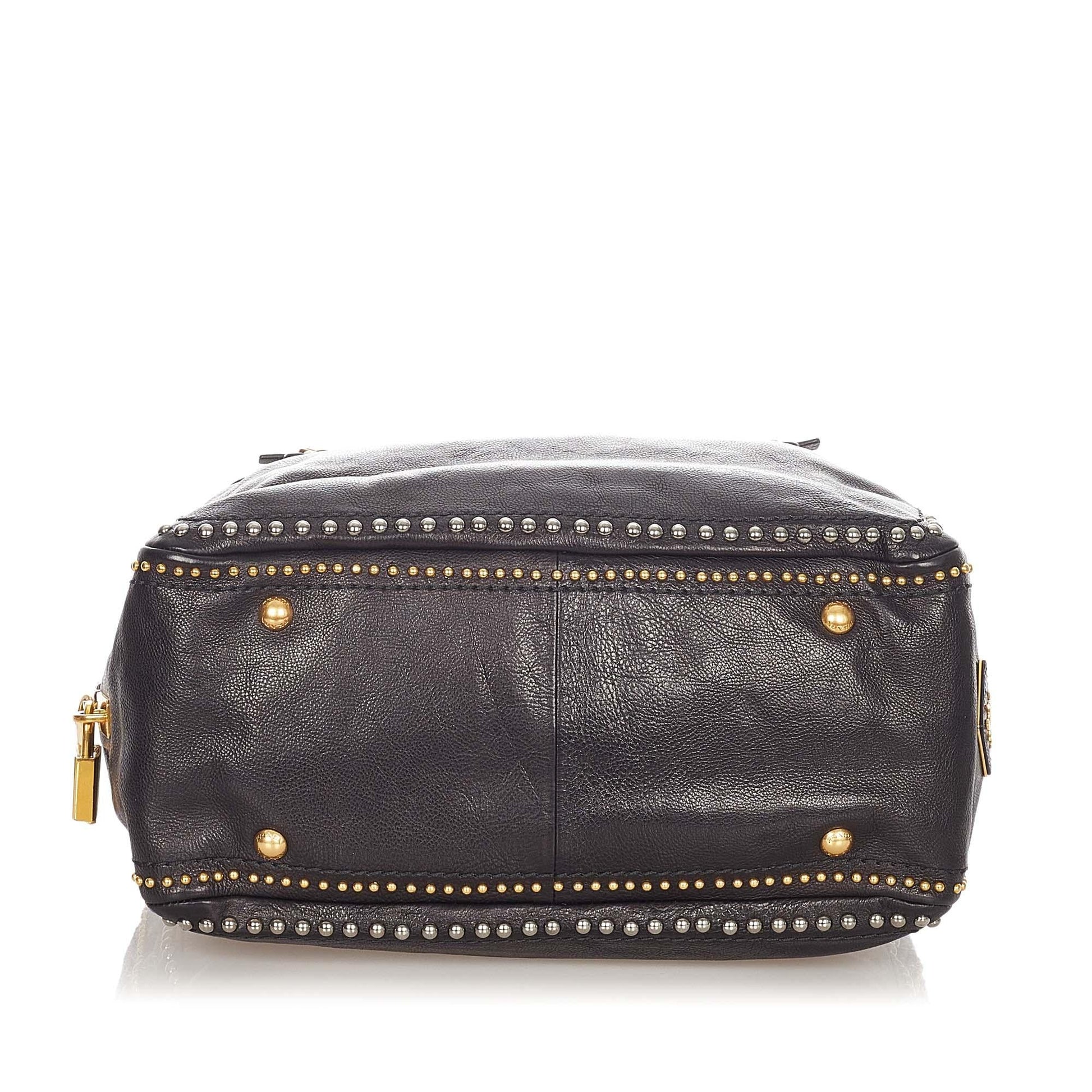 Prada Studded Leather Satchel - Rovelle Bags