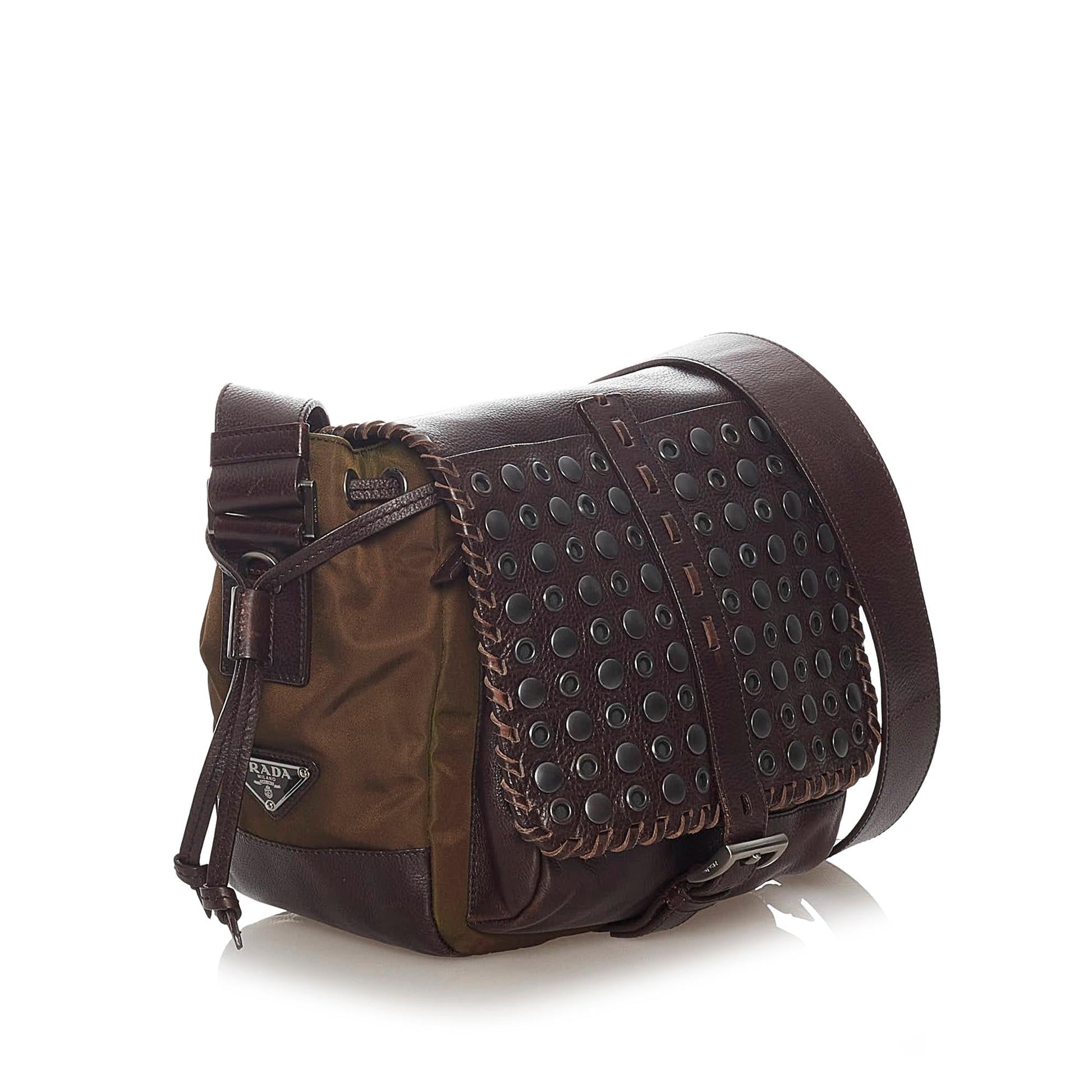 Prada Studded Nylon Crossbody Bag - Rovelle Bags