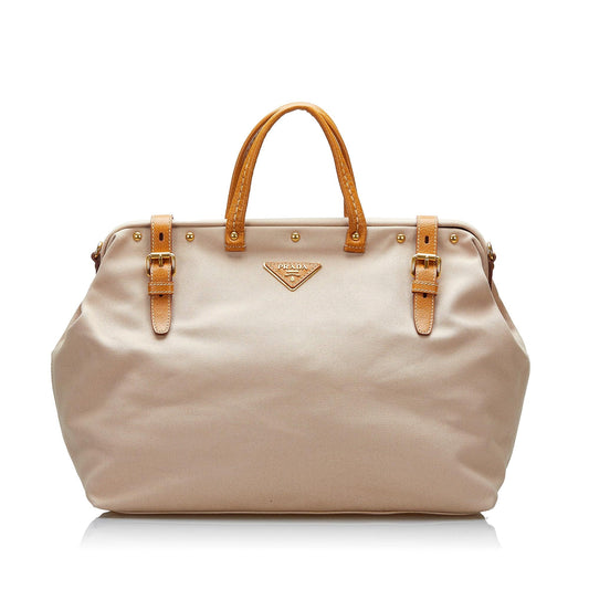 Prada Studded Tessuto Satchel - Rovelle Bags