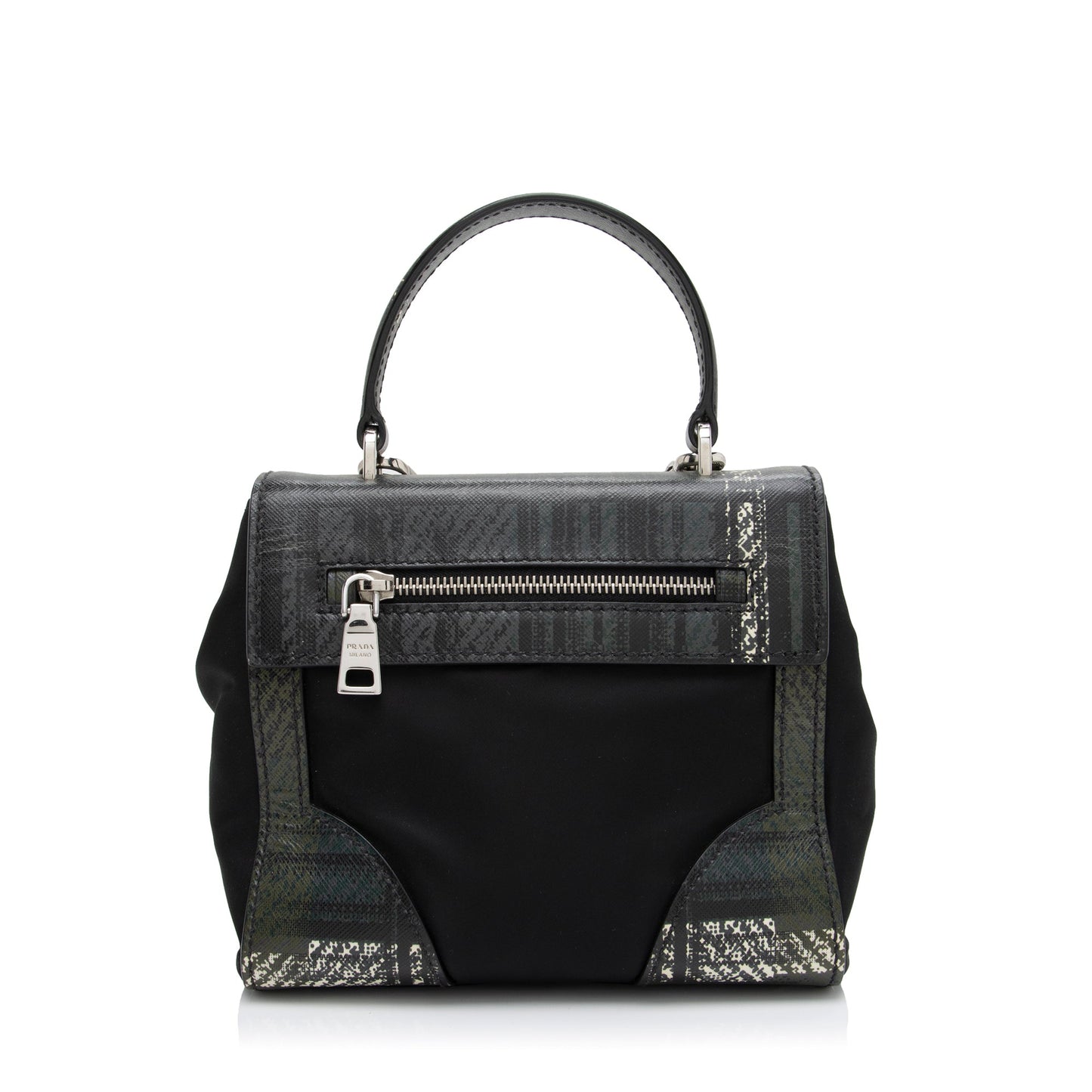 Prada Tartan Saffiano Tessuto Mini Satchel - Rovelle Bags