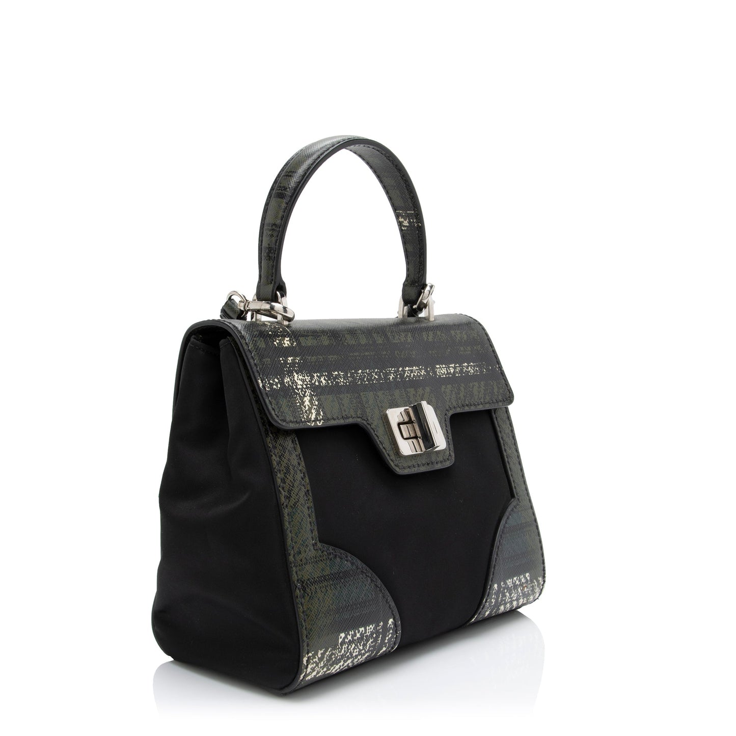 Prada Tartan Saffiano Tessuto Mini Satchel - Rovelle Bags