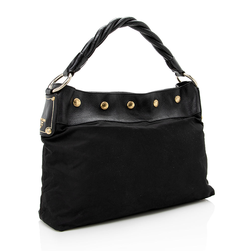 Prada Tessuto Braided Handle Hobo Hobo Bag - Rovelle Bags