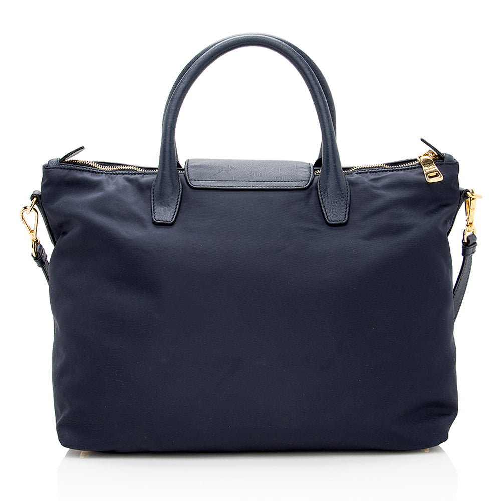 Prada Tessuto Calf Leather Convertible Front Pocket Tote - Rovelle Bags