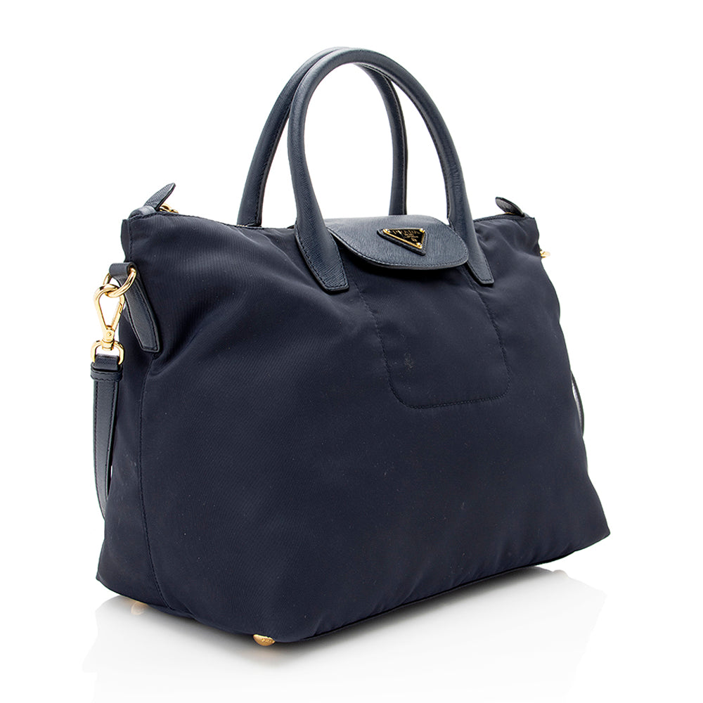 Prada Tessuto Calf Leather Convertible Front Pocket Tote - Rovelle Bags