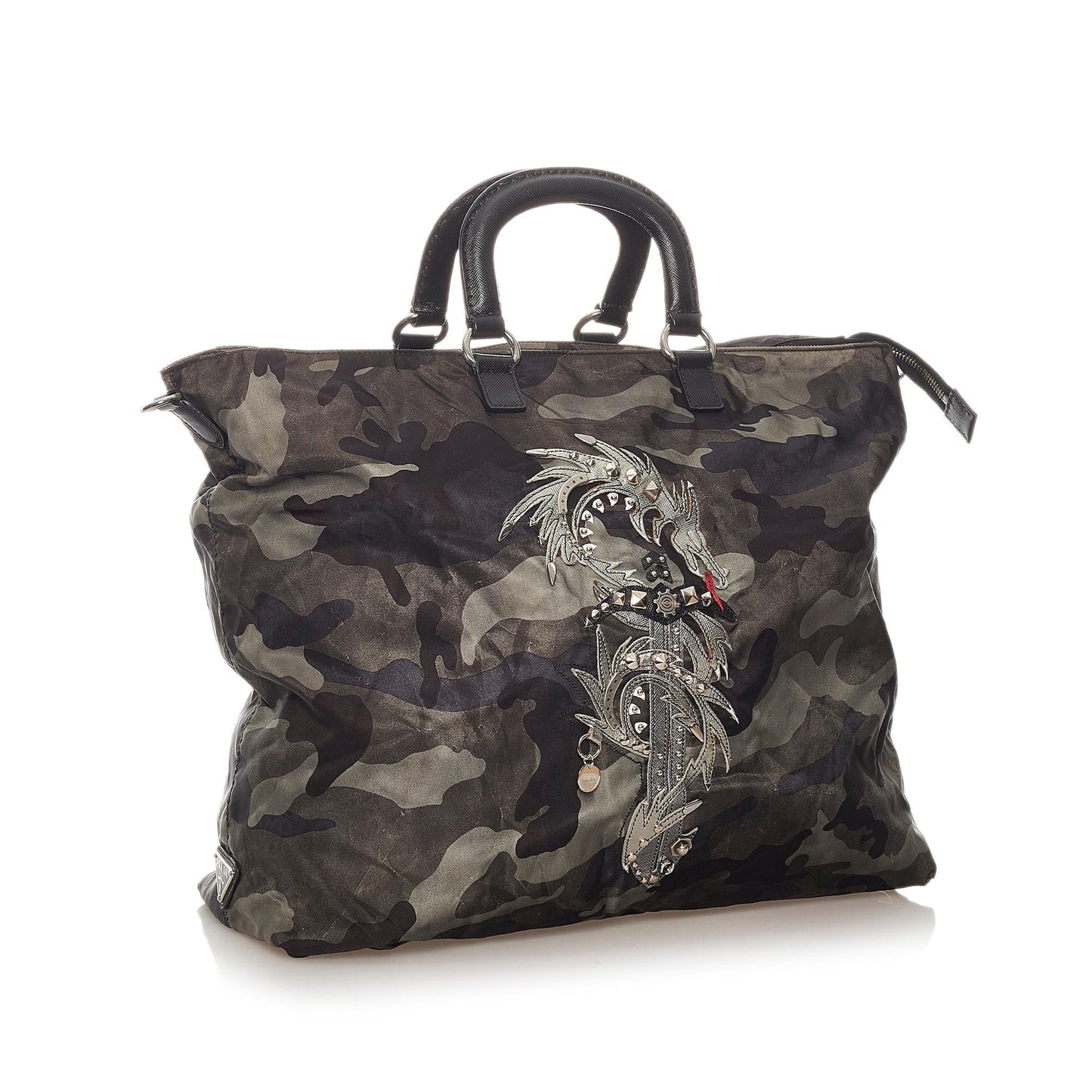 Prada Tessuto Camouflage Dragon Satchel - Rovelle Bags