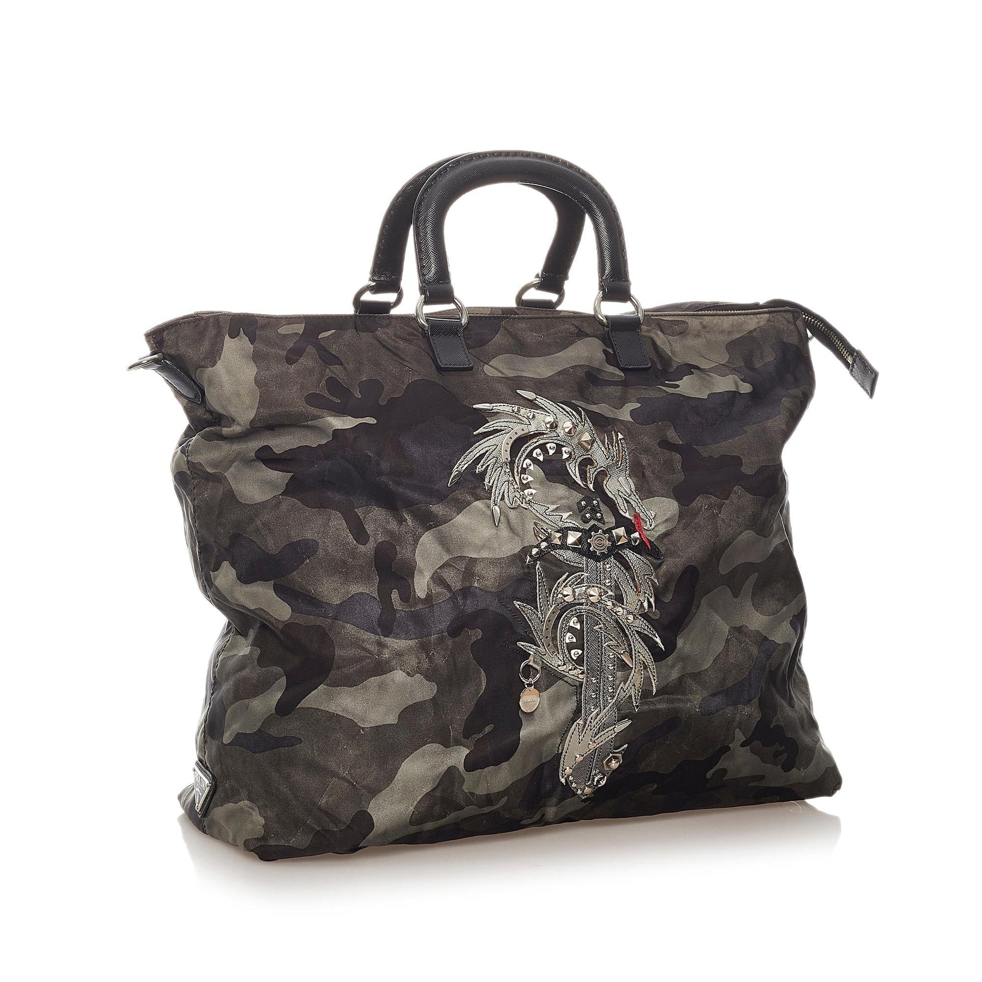 Prada Tessuto Camouflage Dragon Satchel - Rovelle Bags
