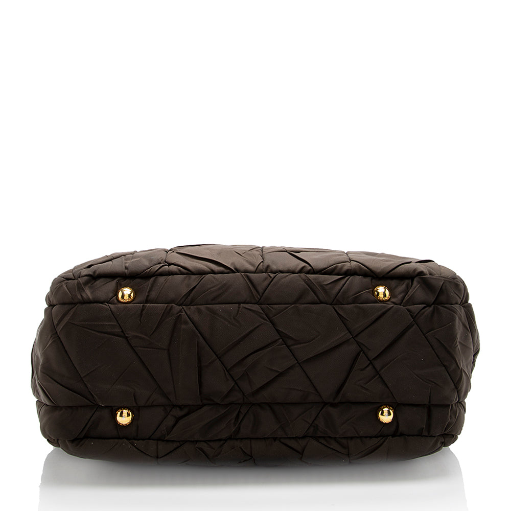 Prada Tessuto Chevron Quilted Tote - Rovelle Bags