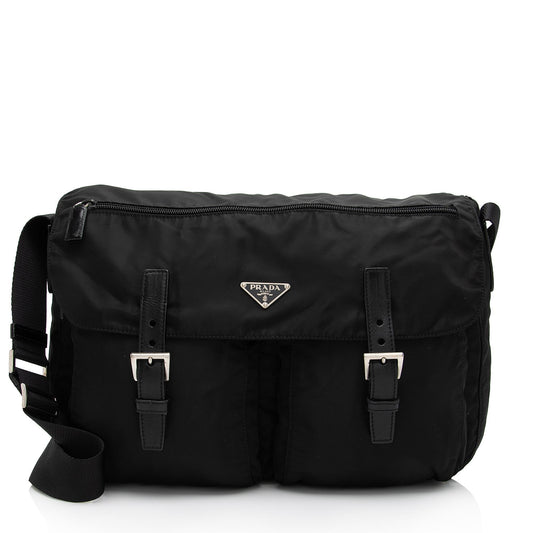 Prada Tessuto Double Pocket Large Messenger Bag - Rovelle Bags