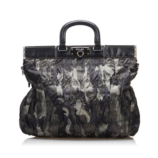 Prada Tessuto Gaufre Camouflage Business Bag - Rovelle Bags