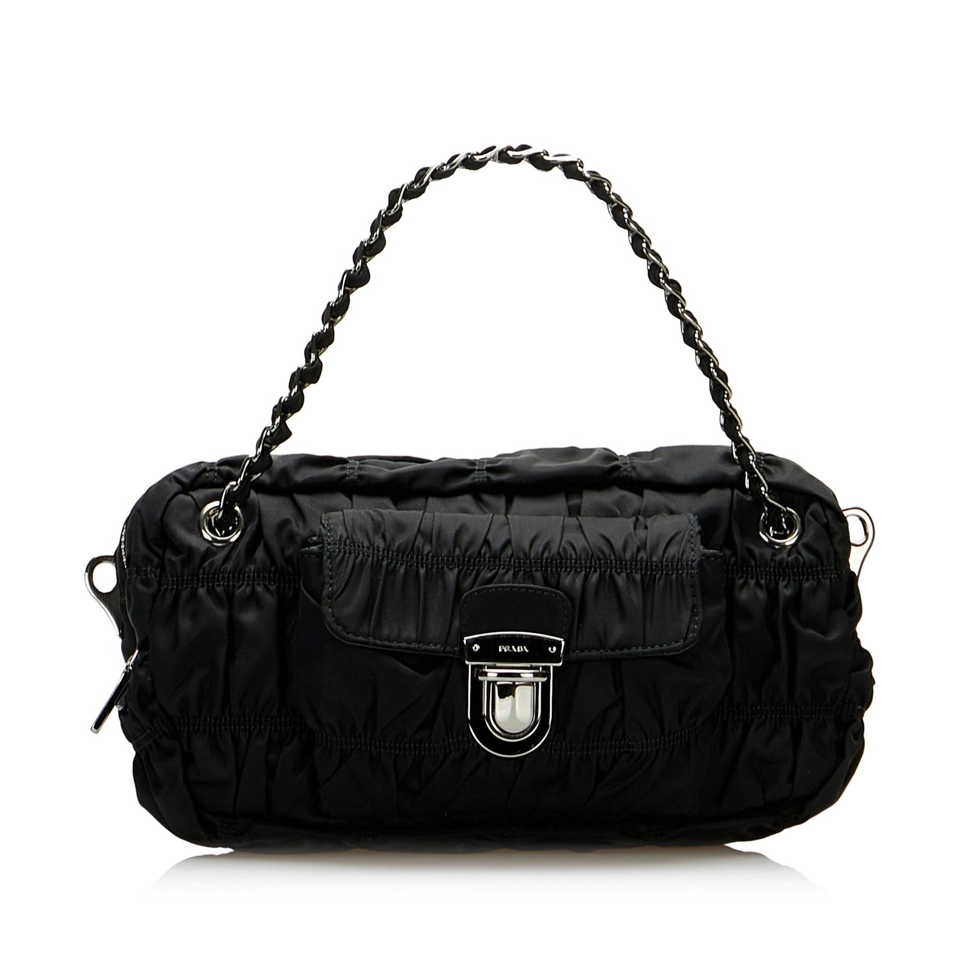Prada Tessuto Gaufre Chain Satchel - Rovelle Bags