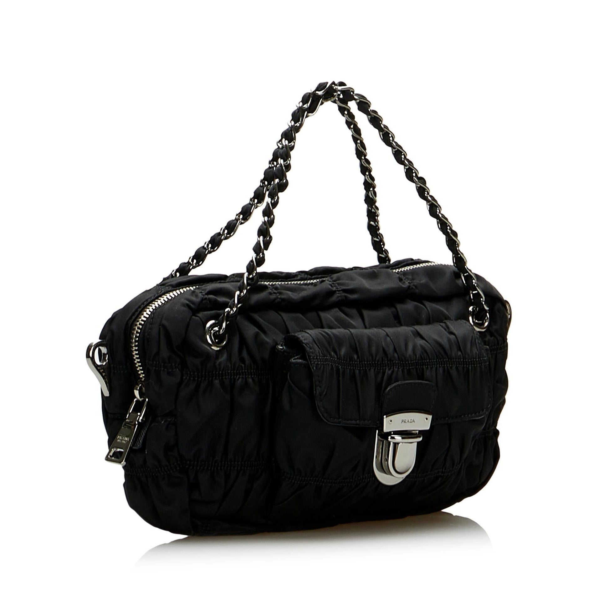 Prada Tessuto Gaufre Chain Satchel - Rovelle Bags