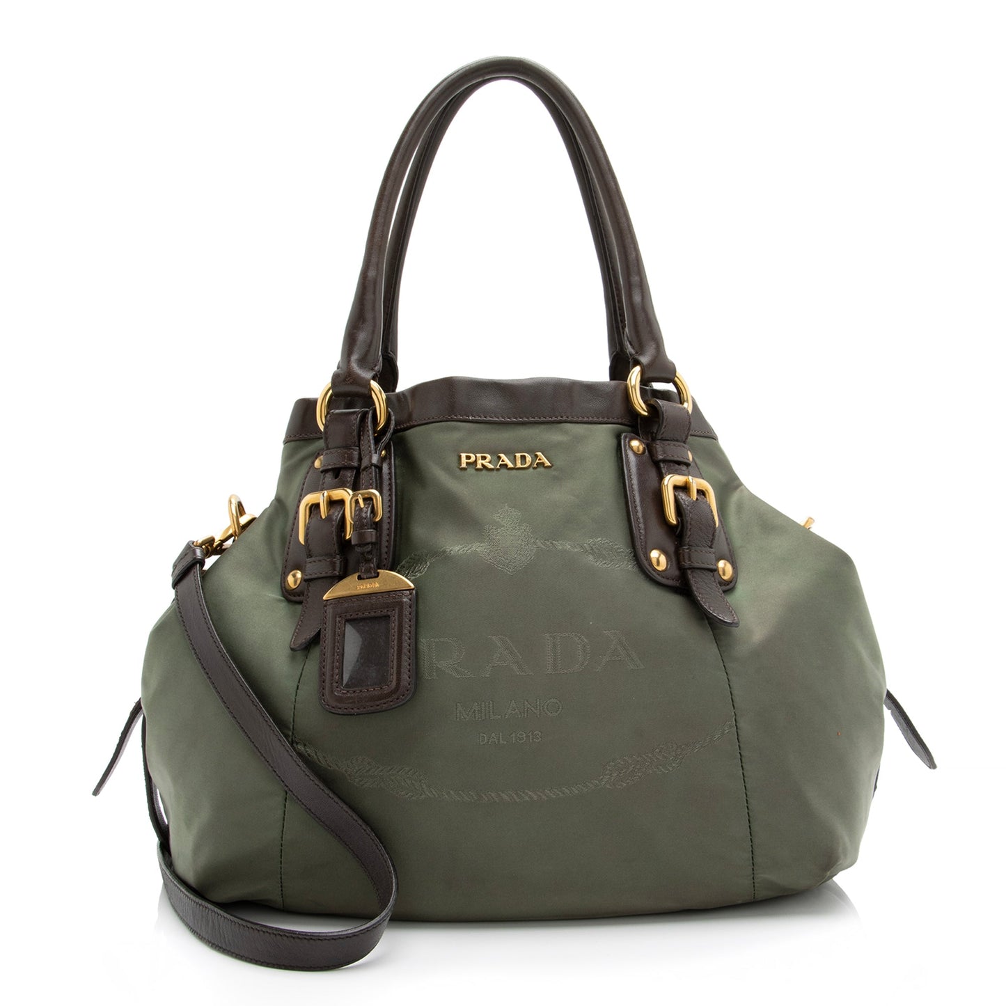 Prada Tessuto Jacquard Logo Convertible Large Tote - Rovelle Bags