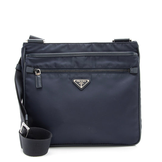 Prada Tessuto Saffiano Front Pocket Medium Messenger Bag - Rovelle Bags