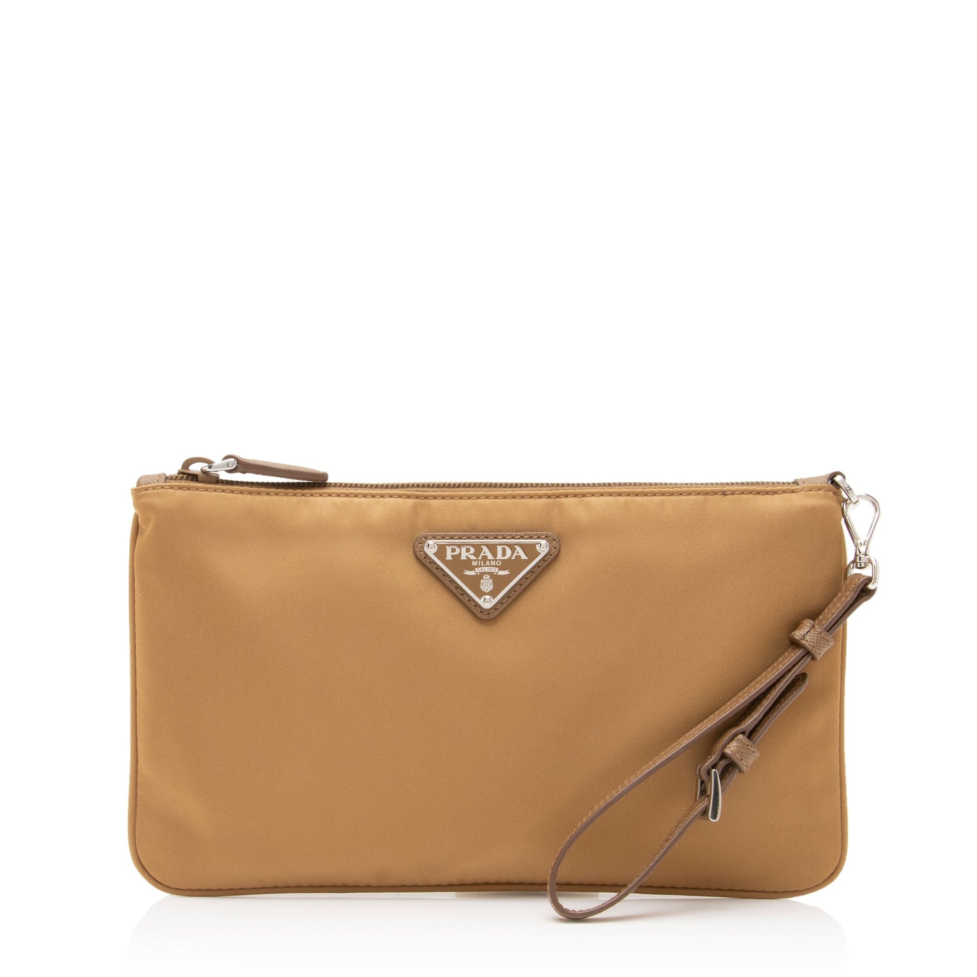 Prada Tessuto Saffiano Piatto Maniglia Wristlet Clutch - Rovelle Bags