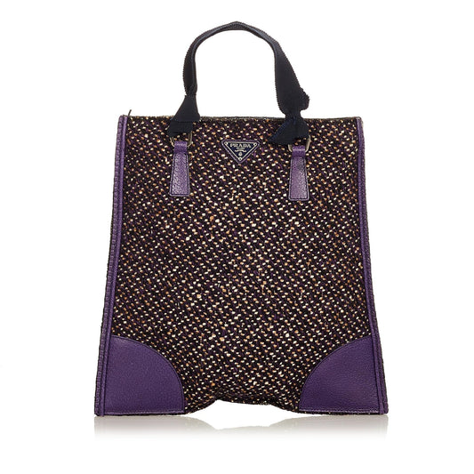 Prada Tweed Tote Handbag - Rovelle Bags