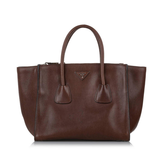 Prada Twin Pocket Leather Satchel Style 18 - Rovelle Bags