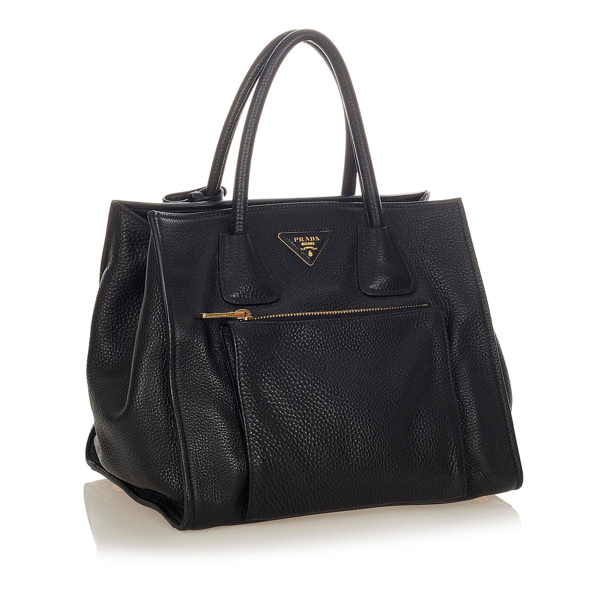 Prada Twin Pocket Leather Satchel Style 25 - Rovelle Bags