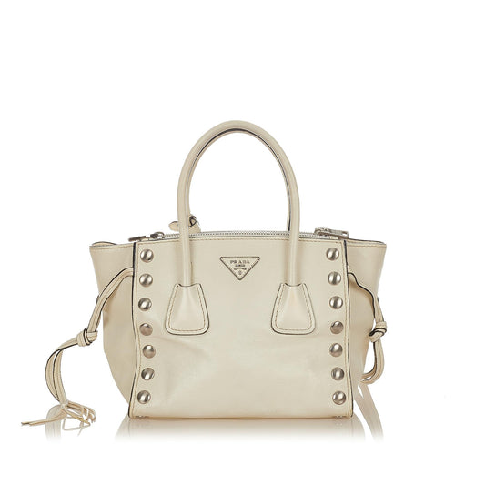 Prada Twin Pocket Leather Satchel Style 26 - Rovelle Bags