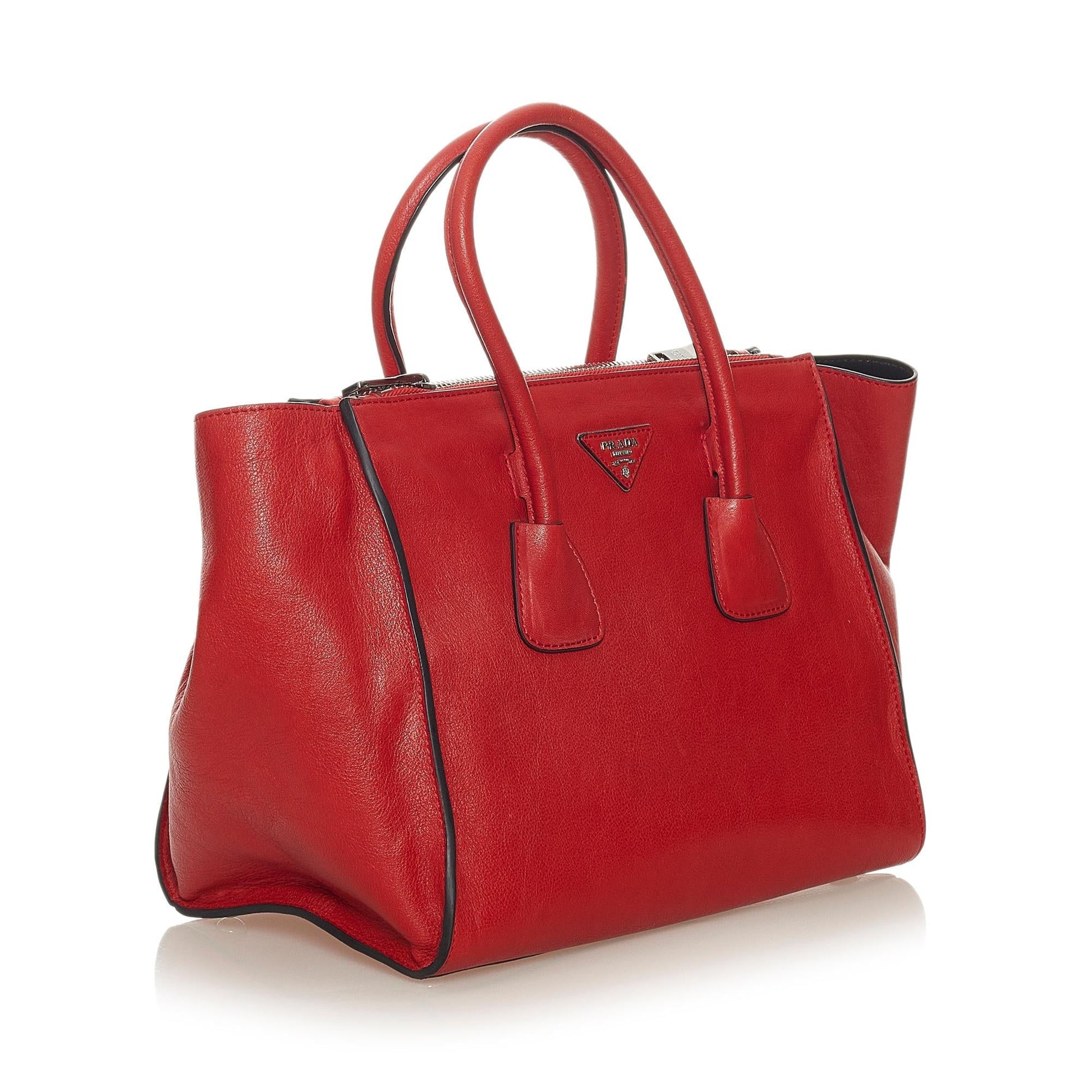 Prada Twin Pocket Leather Satchel Style 30 - Rovelle Bags