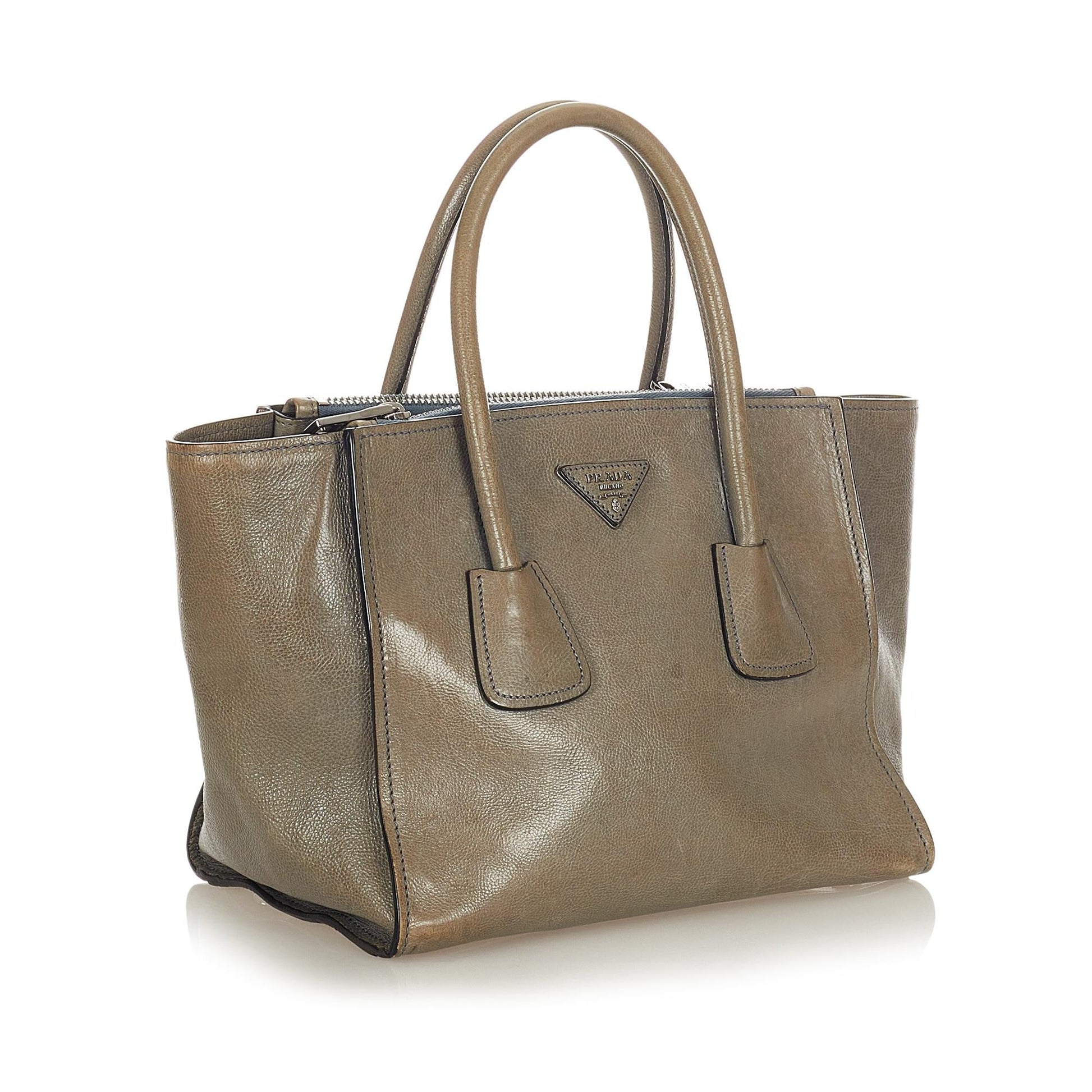 Prada Twin Pocket Leather Satchel Style 16 - Rovelle Bags