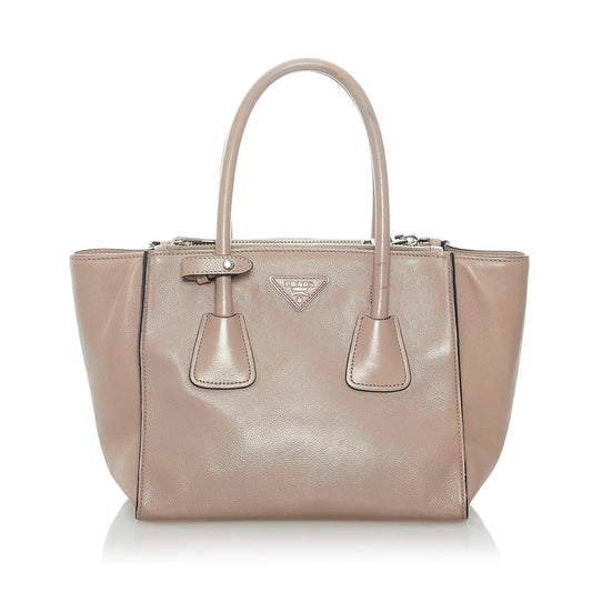 Prada Twin Pocket Leather Satchel Style 13 - Rovelle Bags