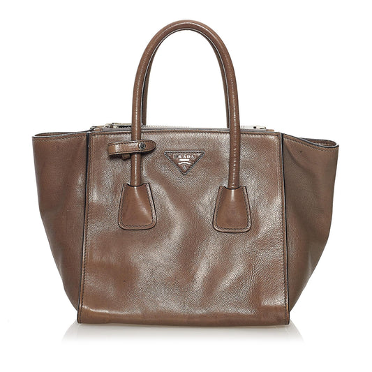 Prada Twin Pocket Leather Satchel Style 12 - Rovelle Bags