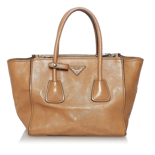 Prada Twin Pocket Leather Satchel Style 10 - Rovelle Bags