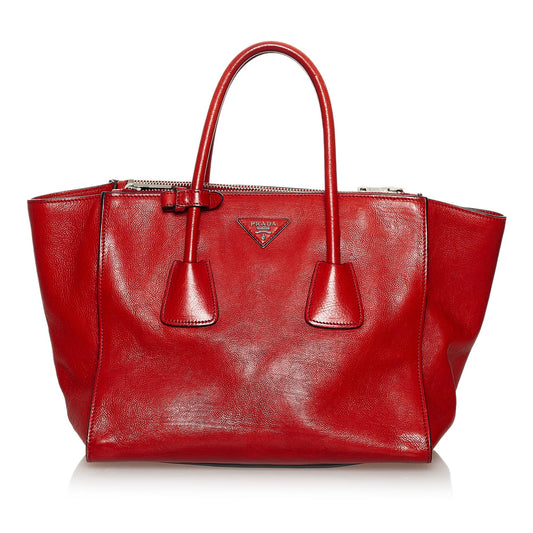 Prada Twin Pocket Leather Tote Bag - Rovelle Bags