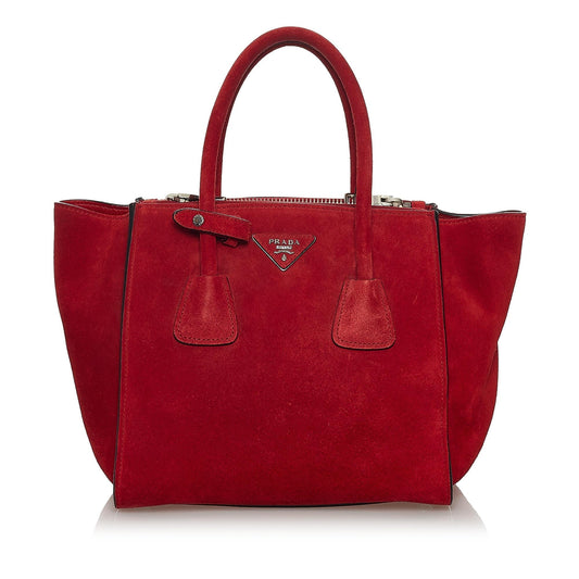 Prada Twin Pocket Suede Tote Bag - Rovelle Bags