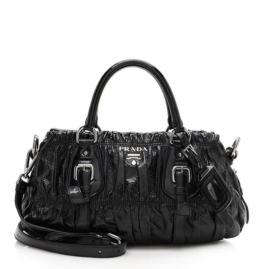 Prada Vernice Gaufre Satchel - FINAL - Rovelle Bags