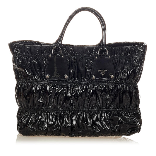 Prada Vernice Gaufre Tote Handbag - Rovelle Bags