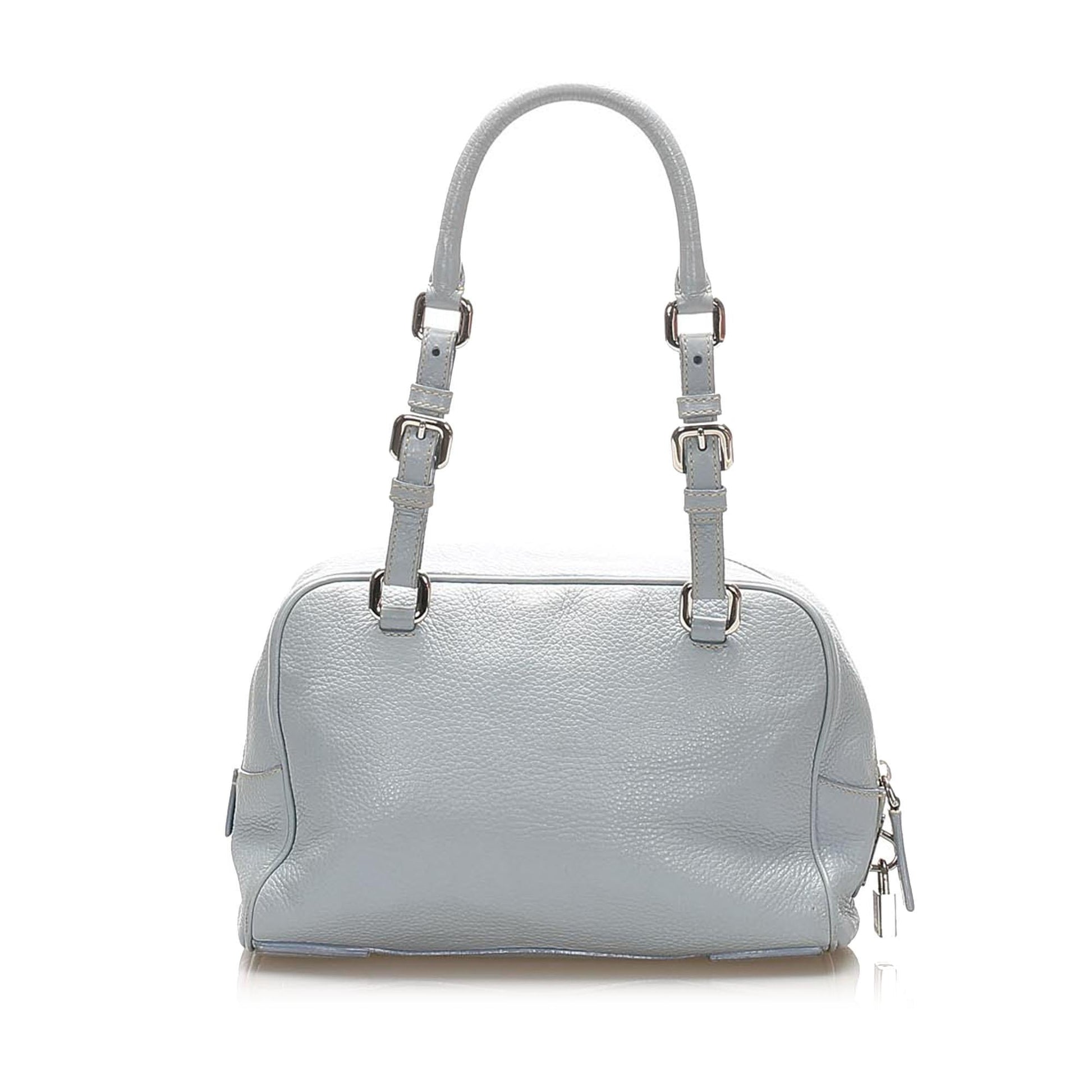 Prada Vitello Daino Canapa Logo Shoulder Bag - Rovelle Bags