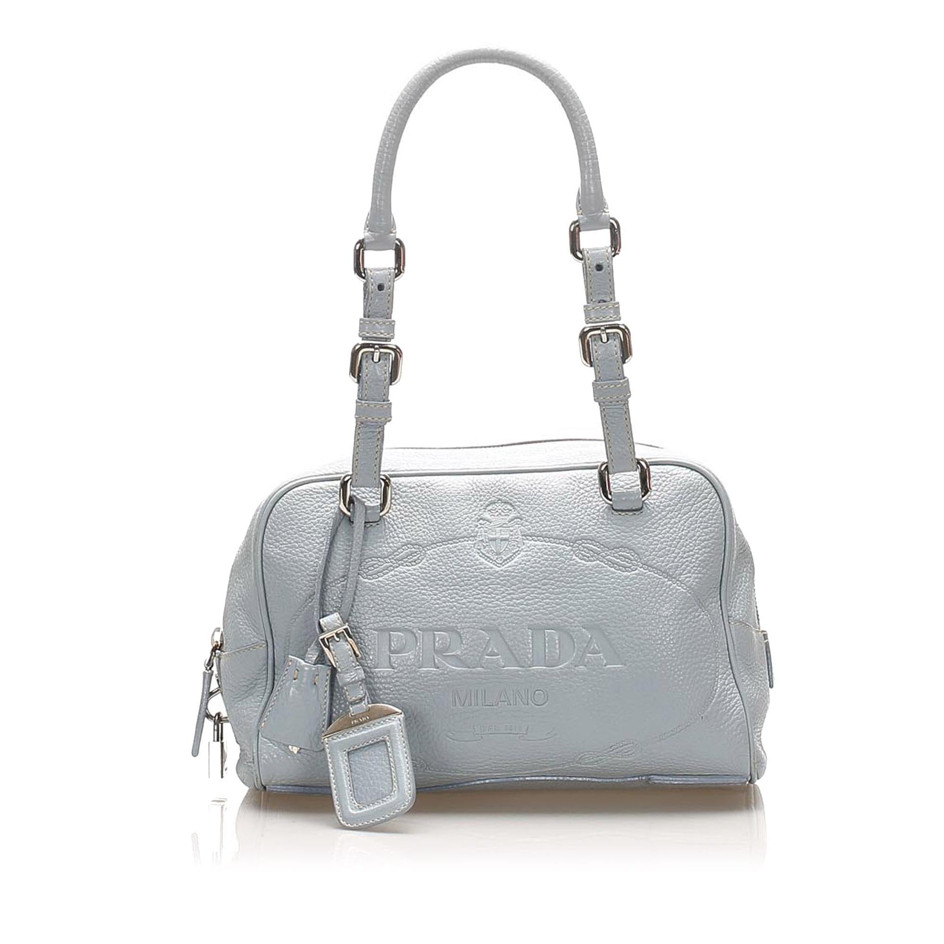Prada Vitello Daino Canapa Logo Shoulder Bag - Rovelle Bags