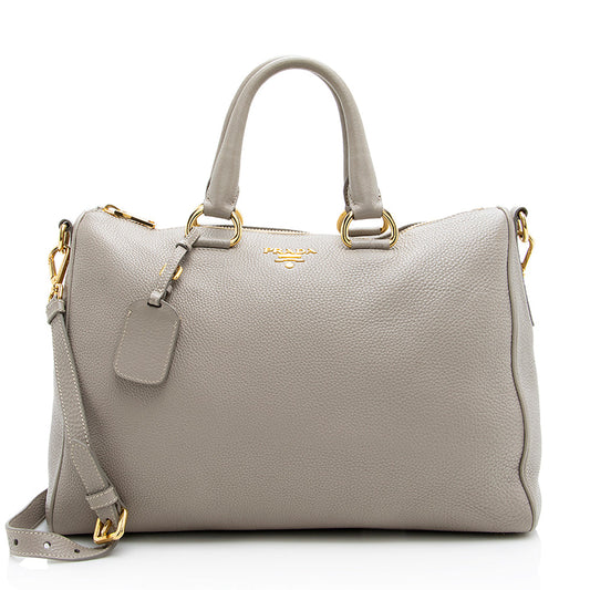 Prada Vitello Daino Convertible Zip Tote - Rovelle Bags