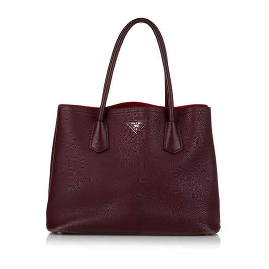 Prada Vitello Daino Cuir Double Satchel - Rovelle Bags